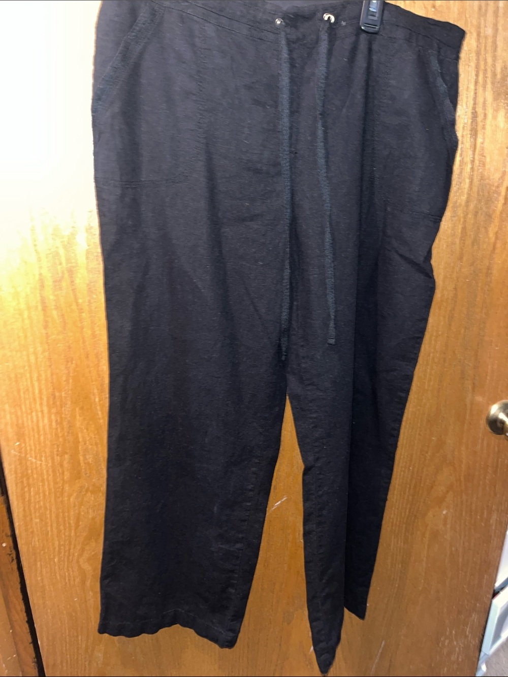 Counterparts Black Wide-Leg Drawstring Pants